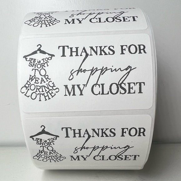 100 Thank You for shopping my closet 2in roll | Packaging Supplies | NWT - Picture 13 of 14
